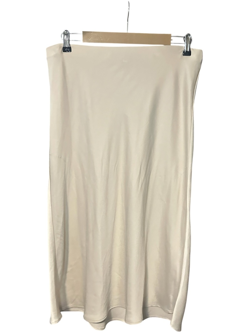Rachel Zoe Satin Midi Skirt Cream Size 12